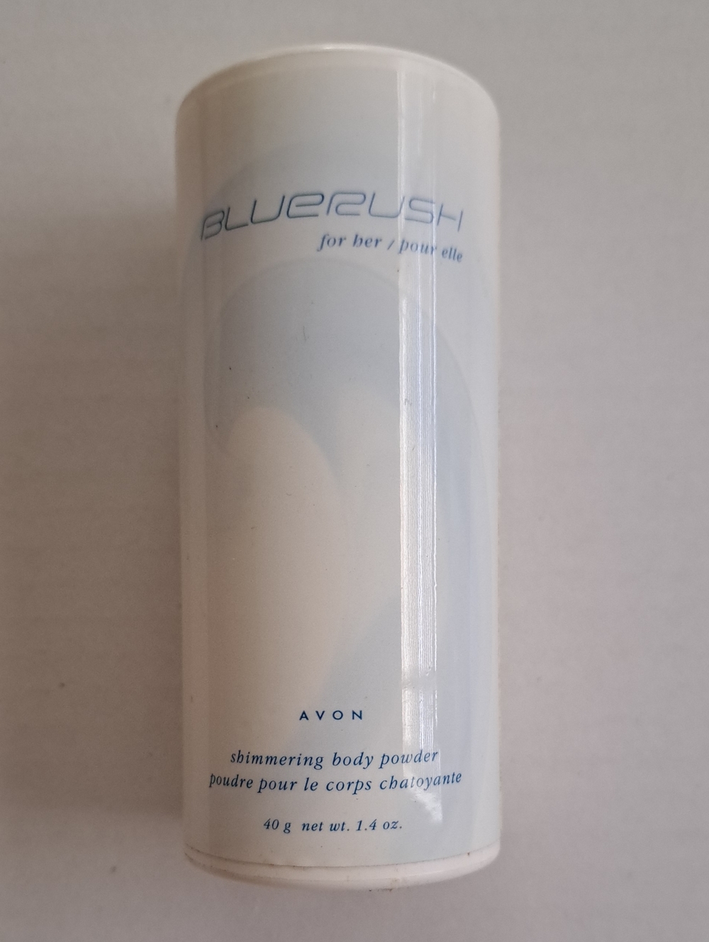 Avon Blue Rush Shimmering Body Powder - White/Light Blue